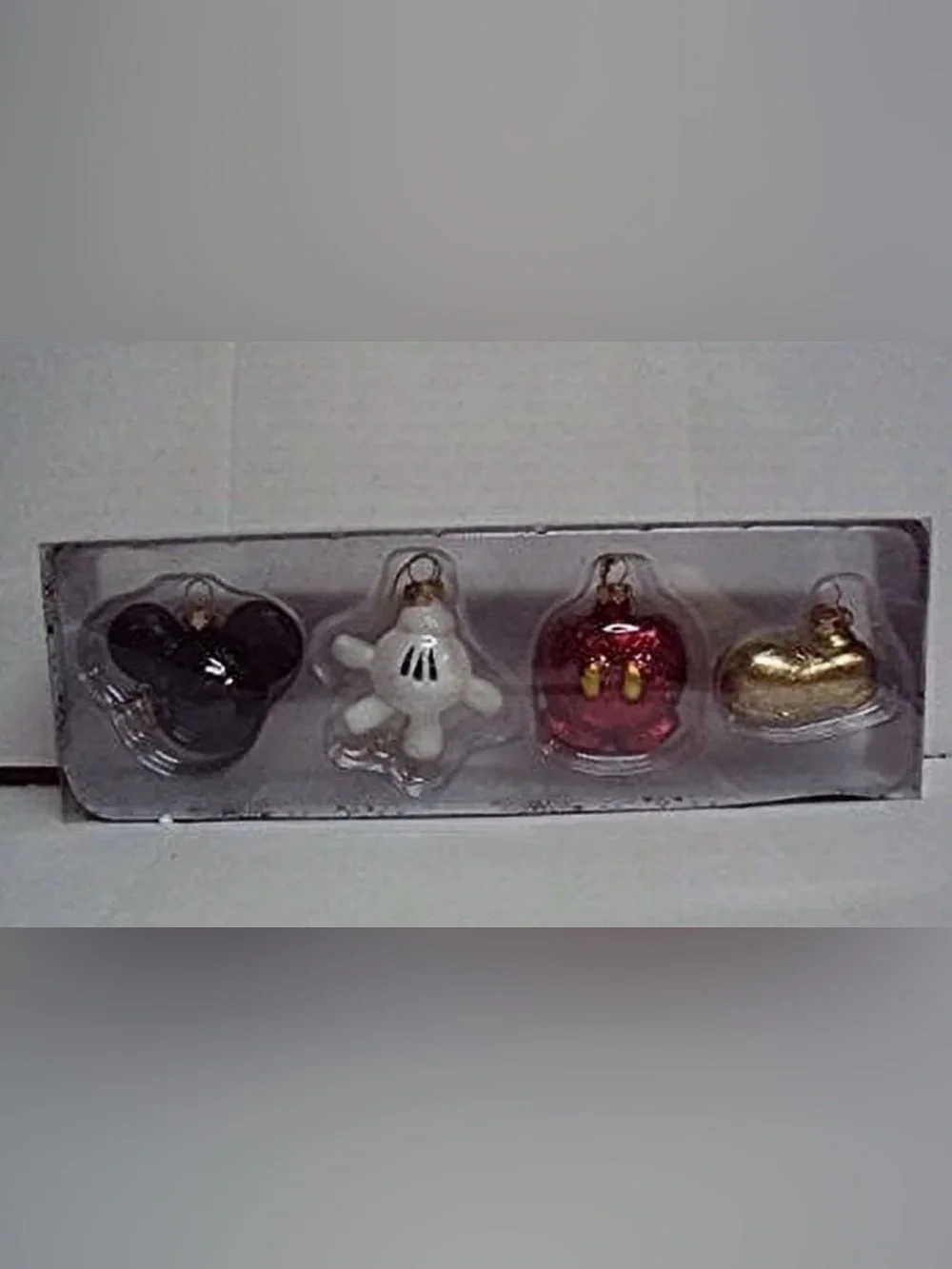 Disney holiday collection 4 glass ornaments NEW